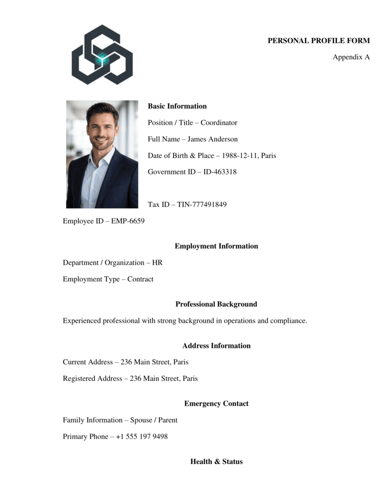 Local PDF output generated from a Word template automation workflow page 1